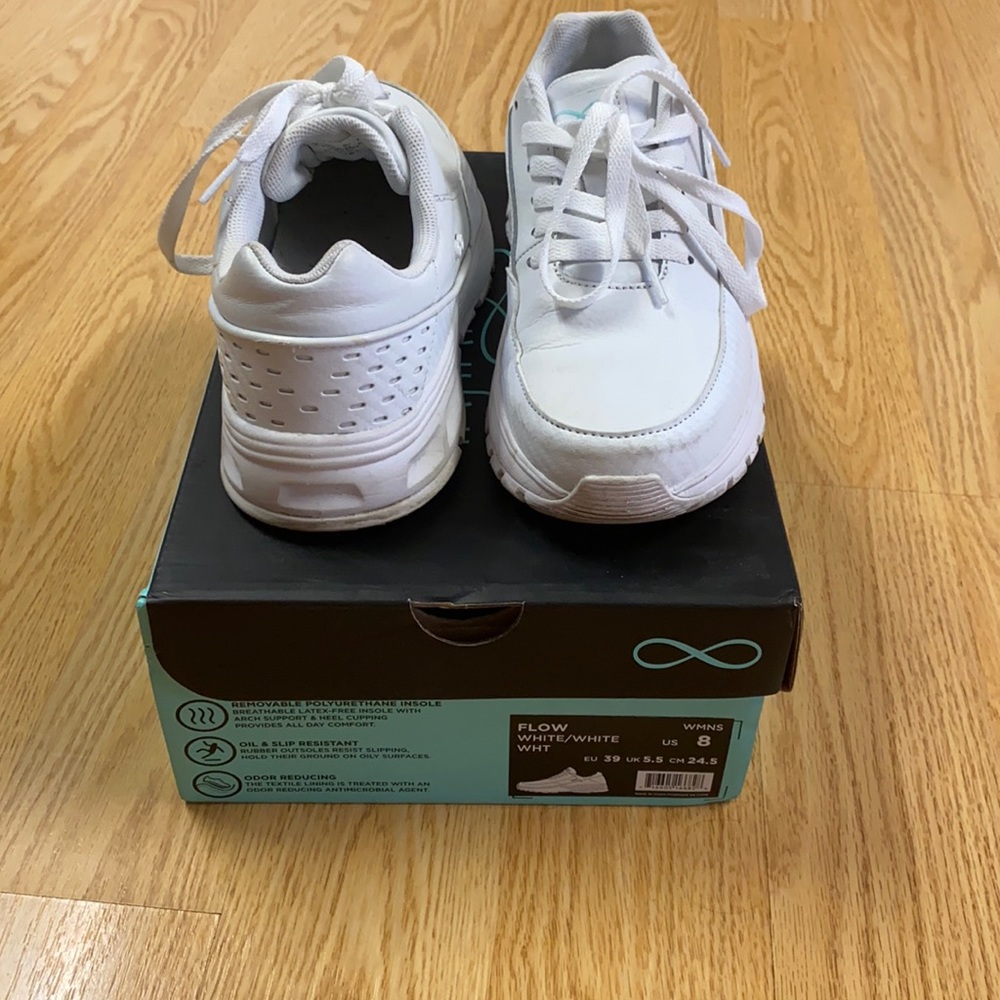 Infinity by Cherokee uniforms white slip resistant sneakers